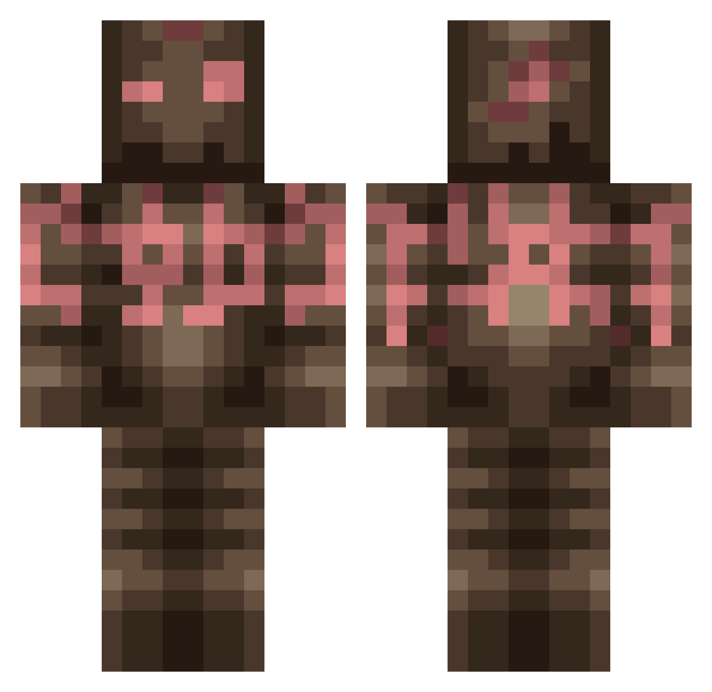 Xyre Minecraft skin, front and back view