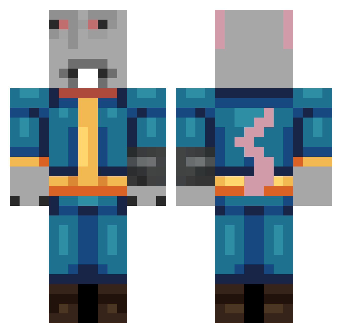 freddy_a_frog Minecraft skin, front and back view