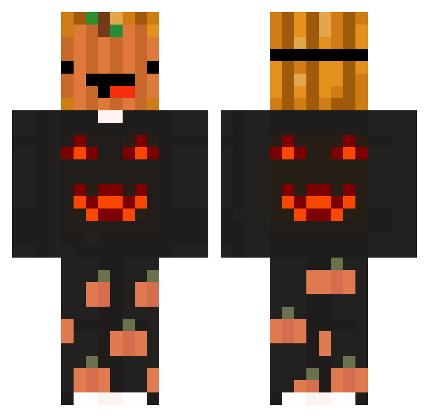 Zitsuni Minecraft skin, front and back view
