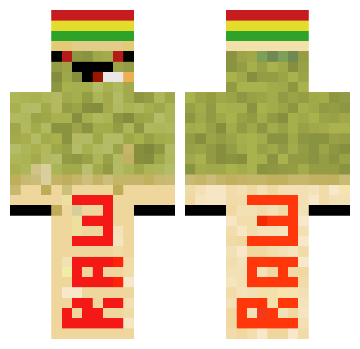 monkewalks Minecraft skin, front and back view