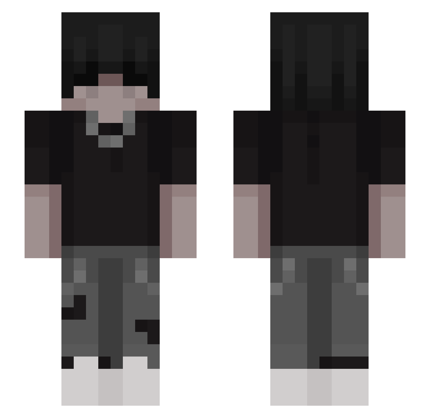giokop Minecraft skin, front and back view