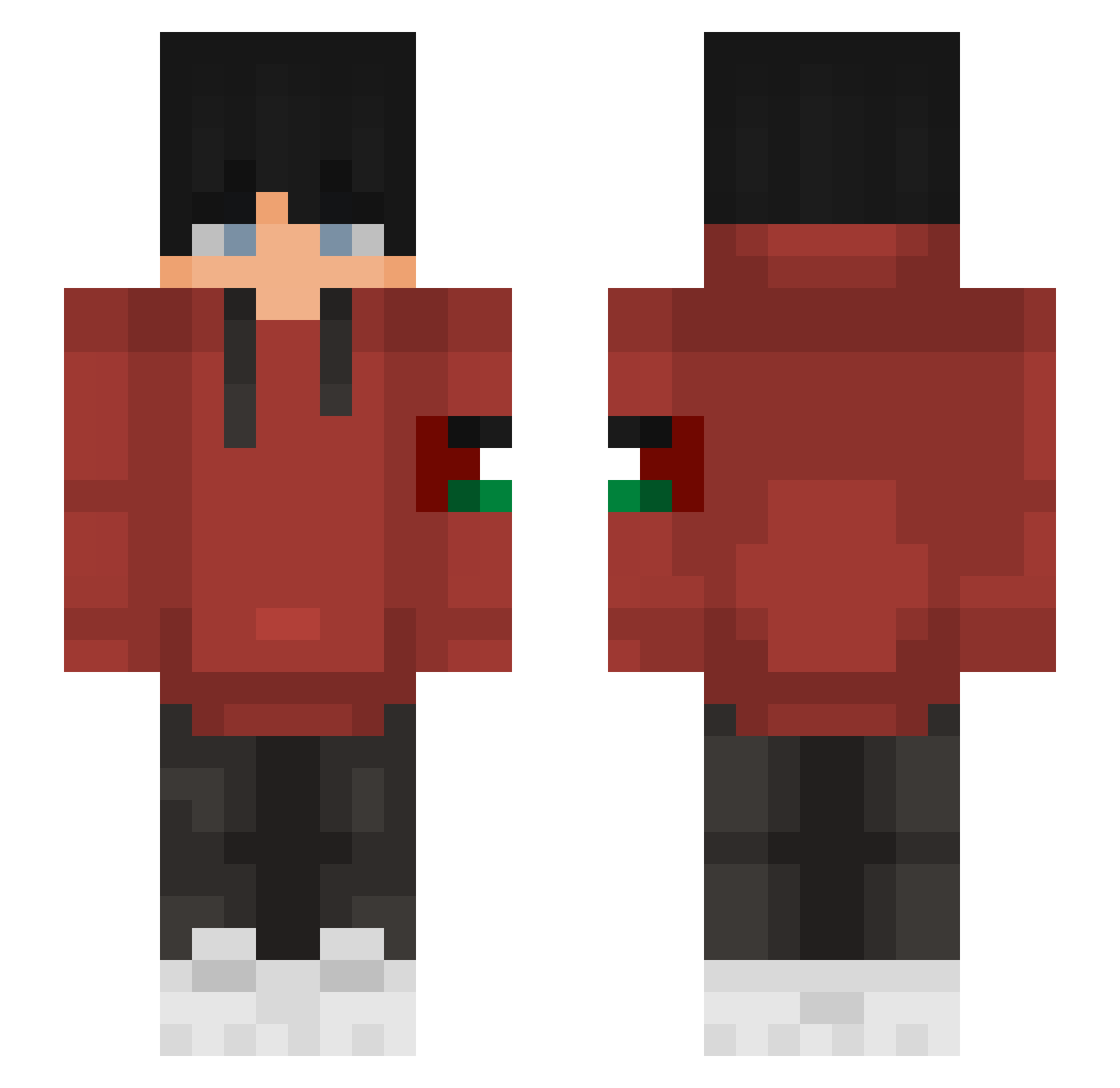 tallgrass14 Minecraft skin, front and back view