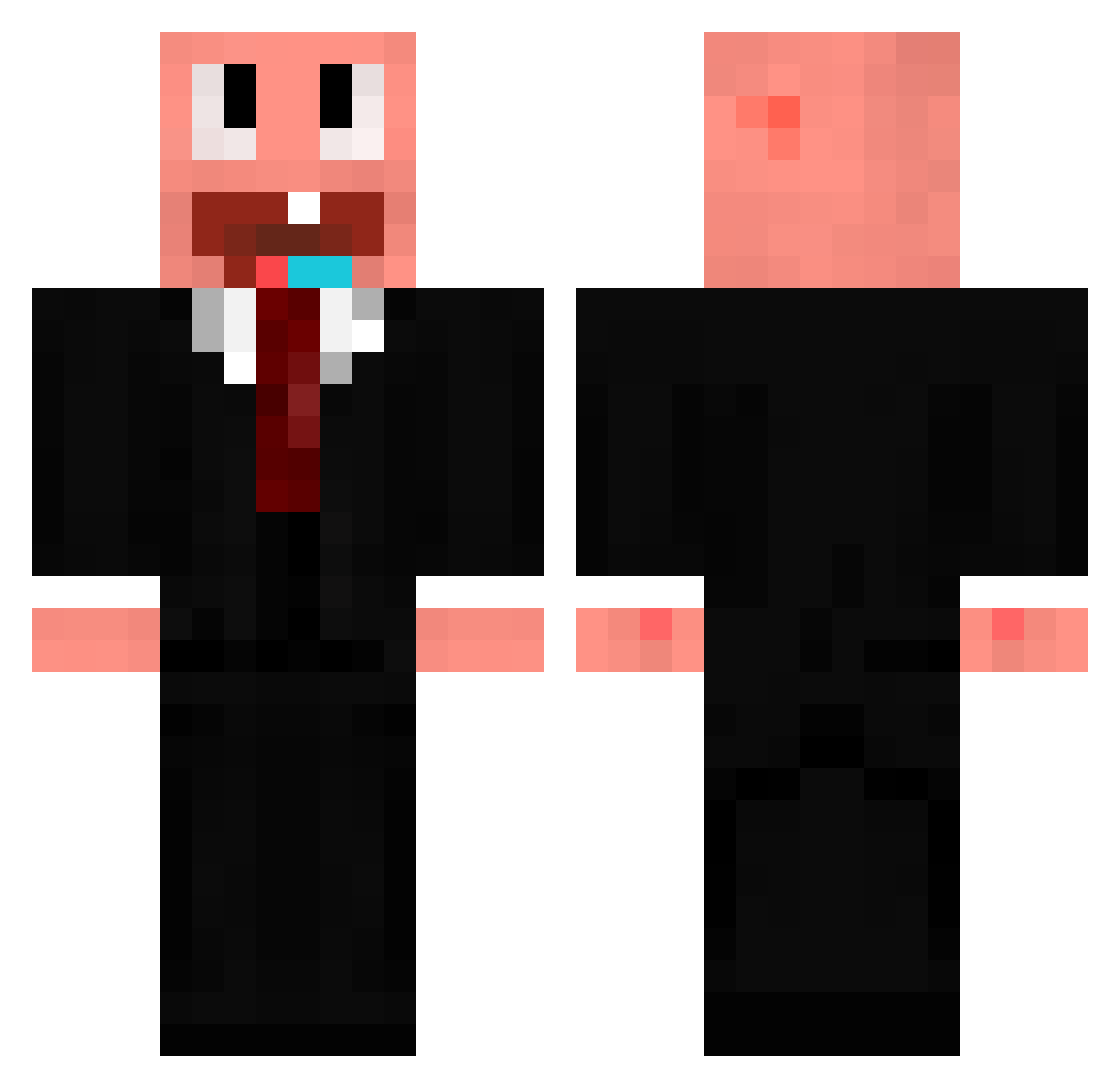 SkGonza Minecraft skin, front and back view