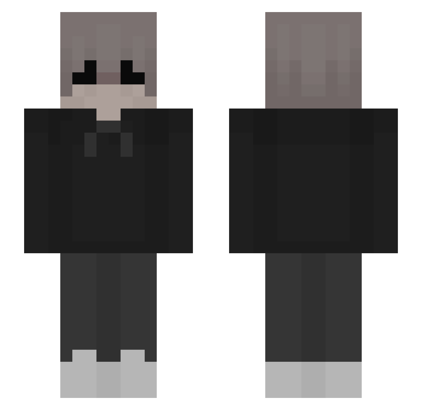 wCubo Minecraft skin, front and back view