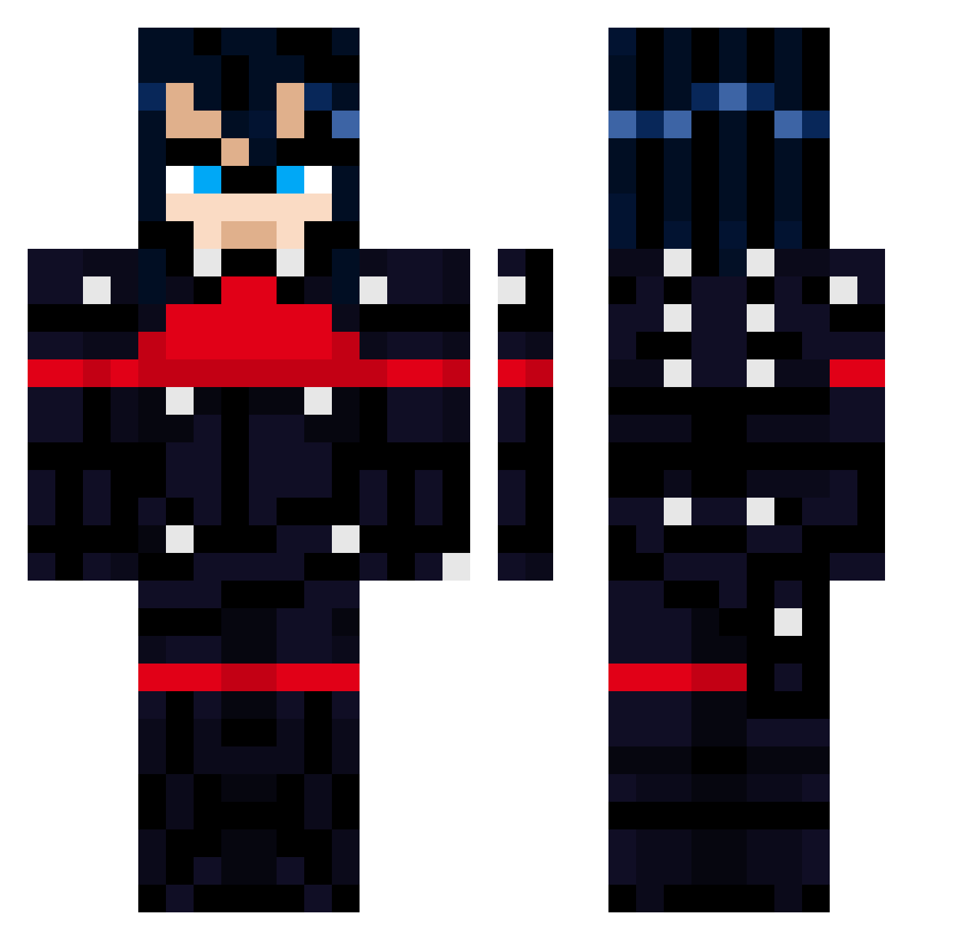 Katze999 Minecraft skin, front and back view