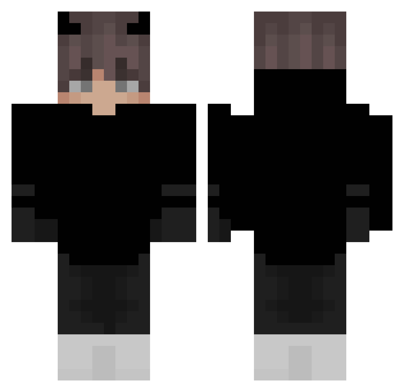 Tuxten Minecraft skin, front and back view