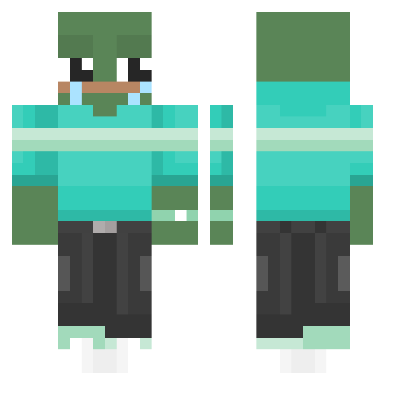 Tips97 Minecraft skin, front and back view