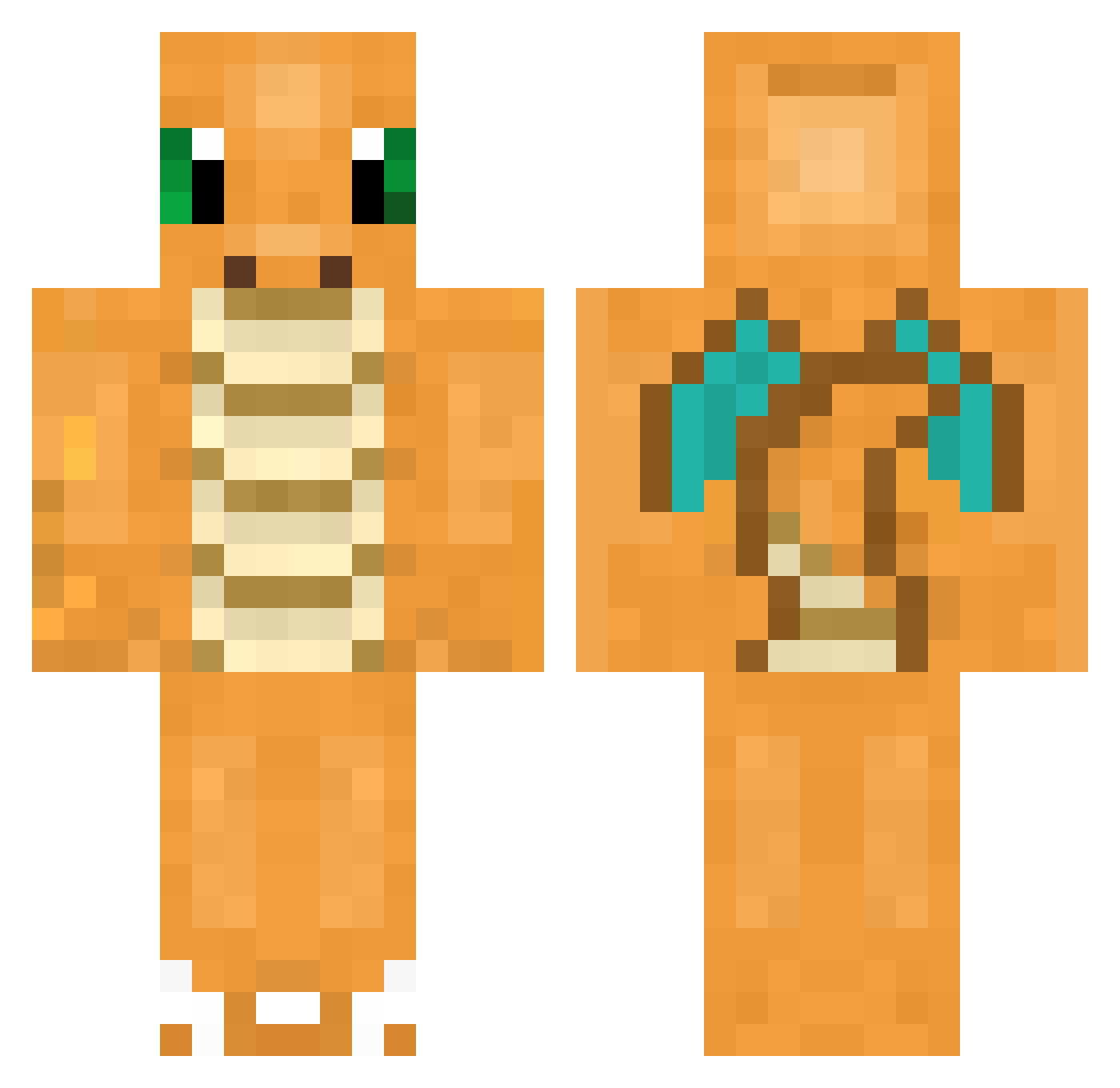Maddu Minecraft skin, front and back view