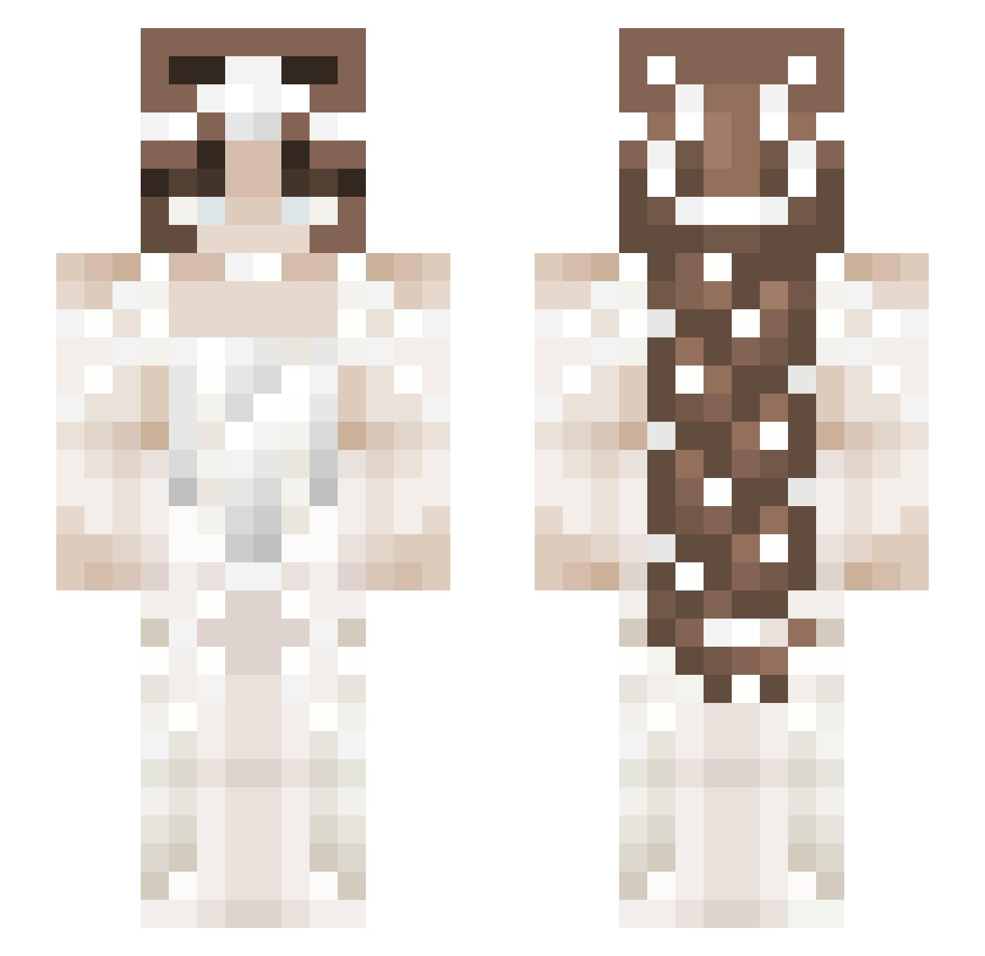 Pearllzzzz Minecraft skin, front and back view