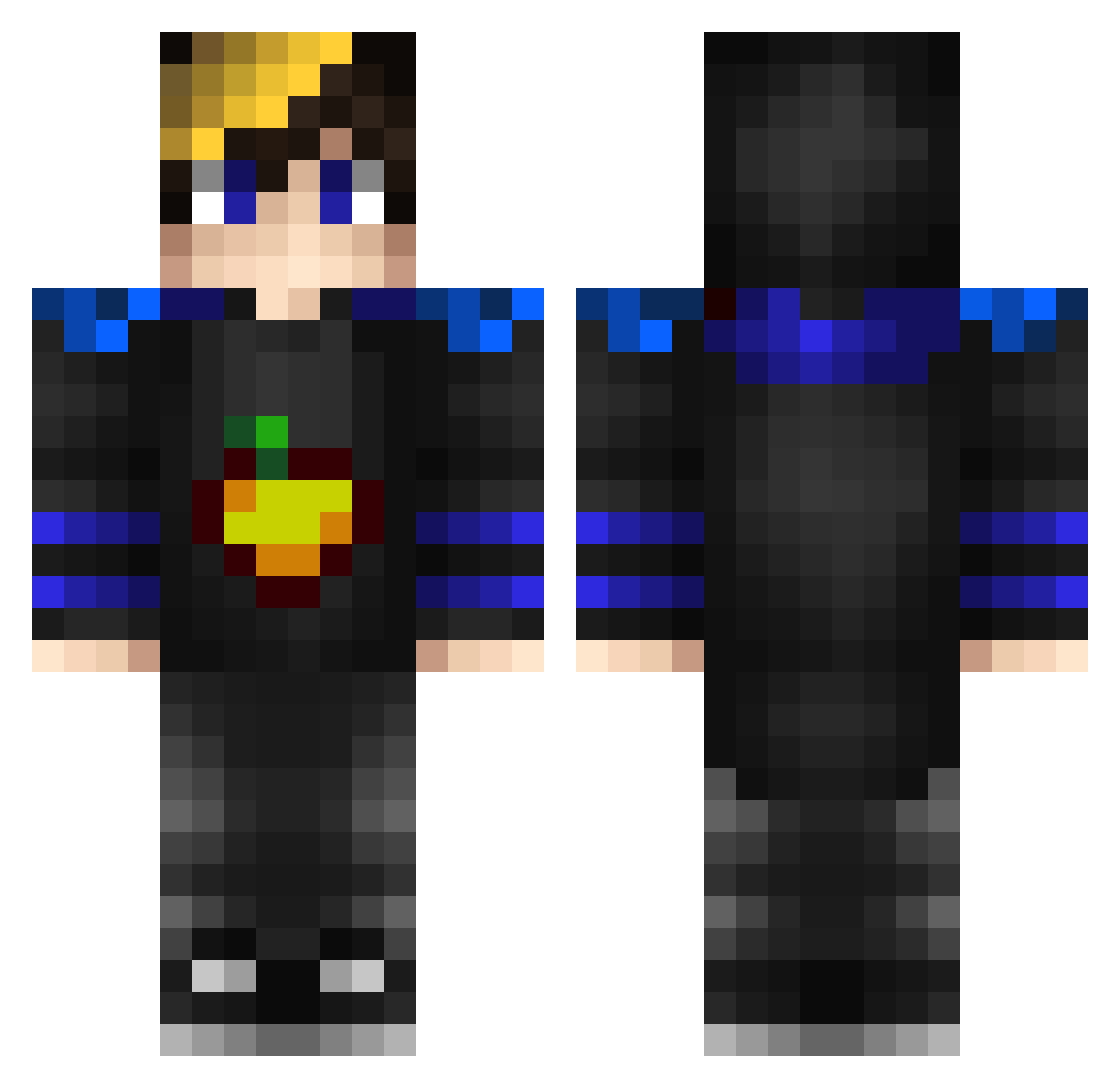 RubberDuckJr12 Minecraft skin, front and back view