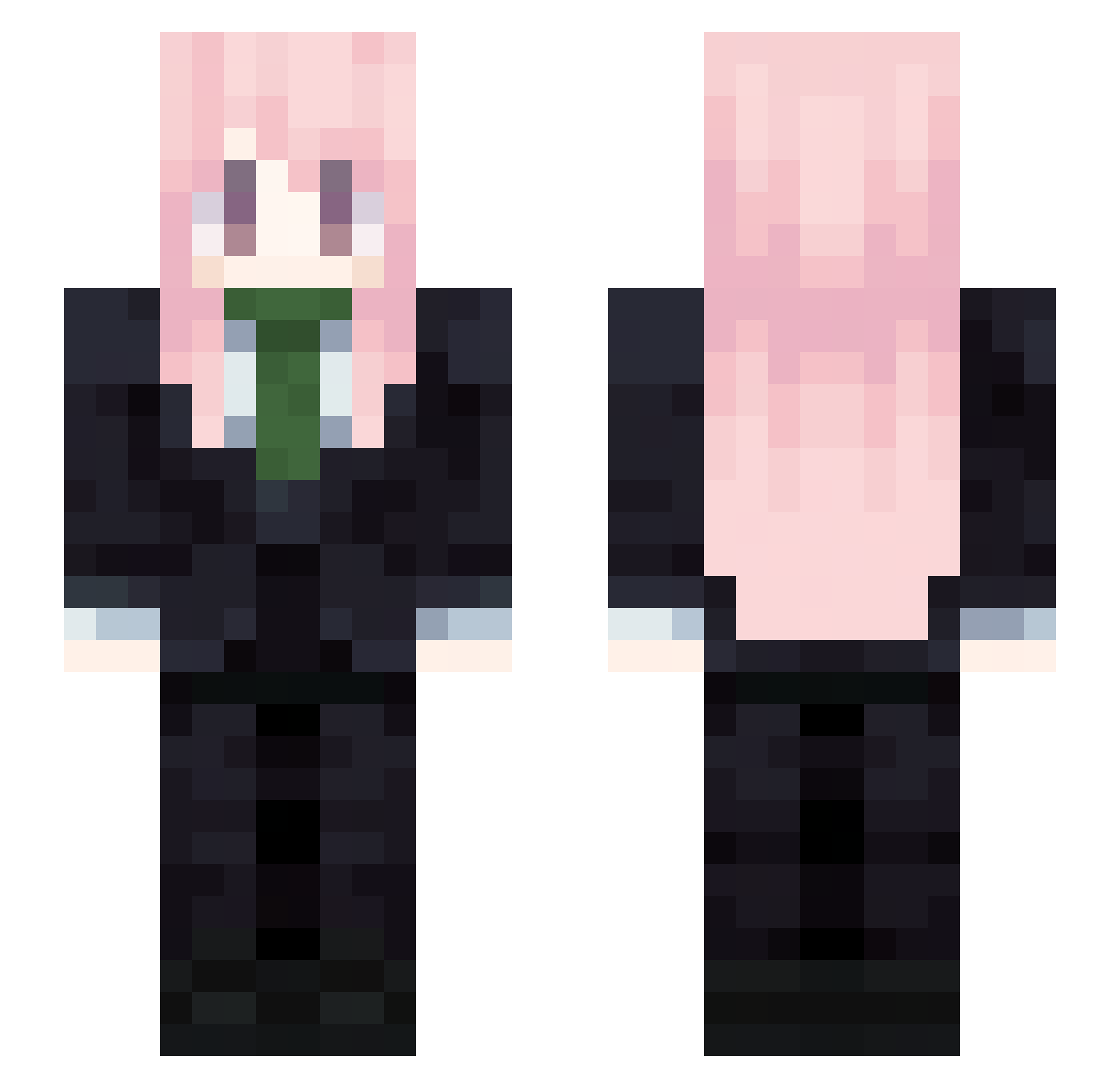 Yukalie Minecraft skin, front and back view