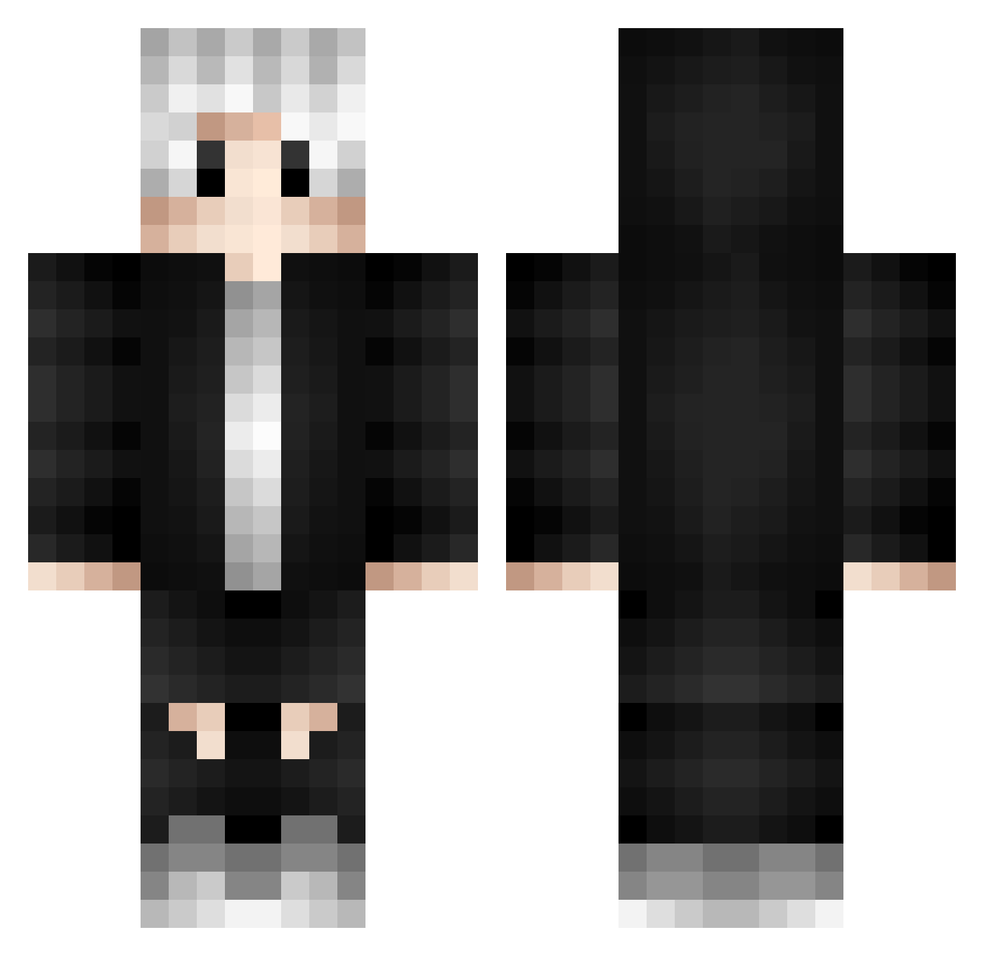 Sachadou Minecraft skin, front and back view
