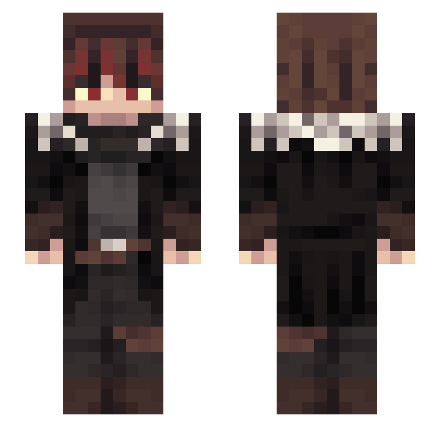 SuspenseMC Minecraft skin, front and back view