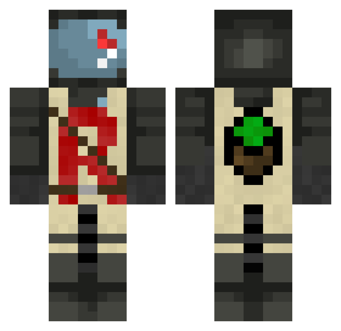 royderidder Minecraft skin, front and back view