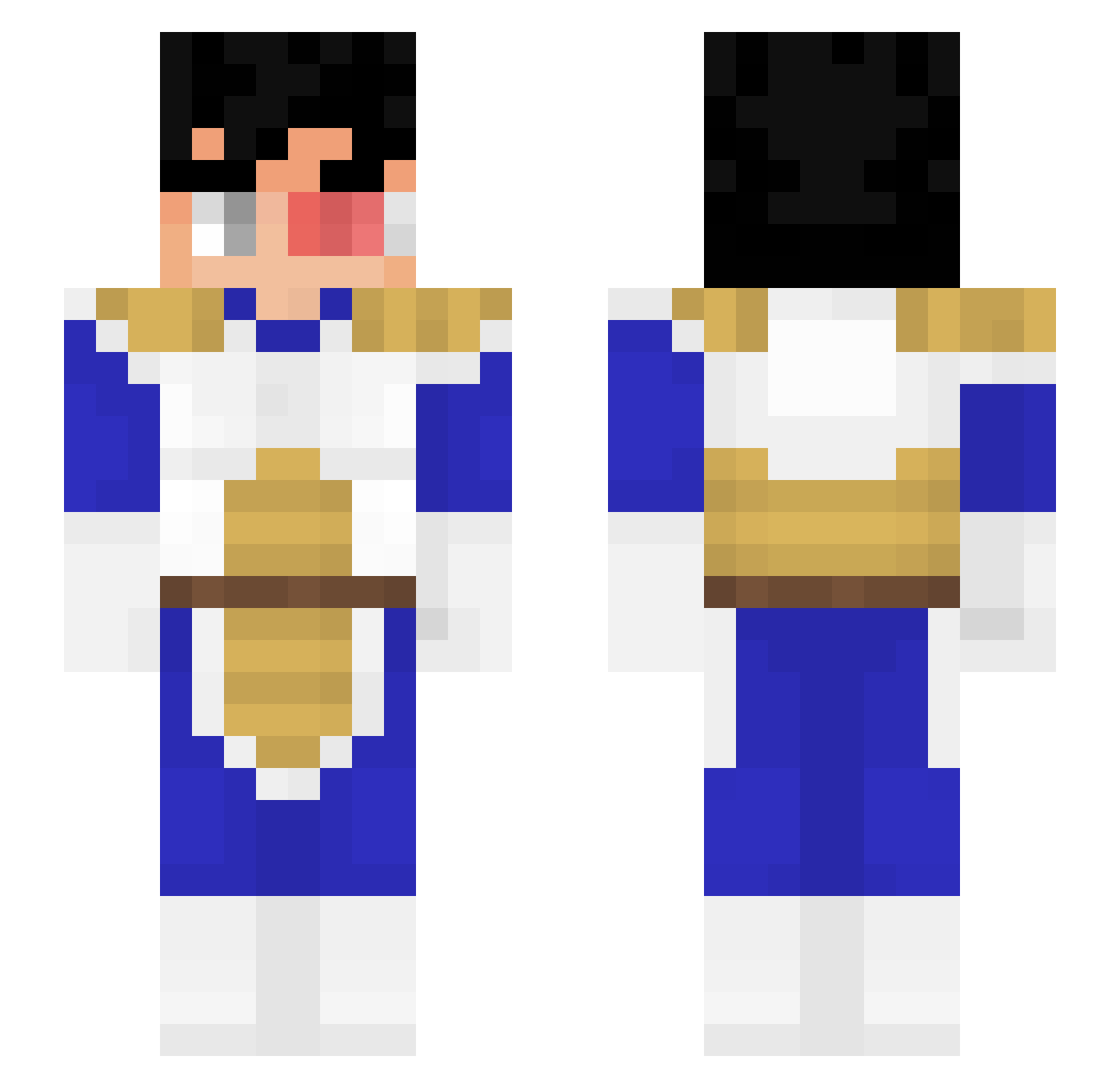 Jeffnugget Minecraft skin, front and back view