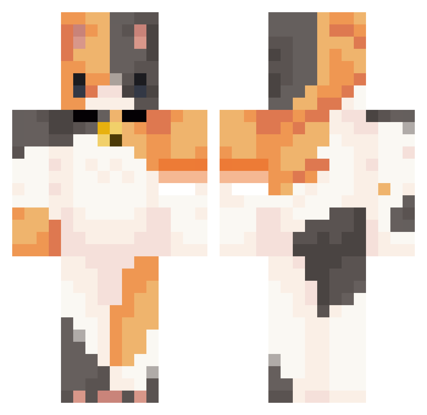ItzZenMC Minecraft skin, front and back view