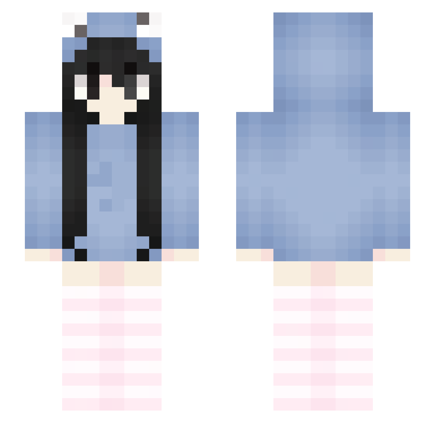 adwmire Minecraft skin, front and back view