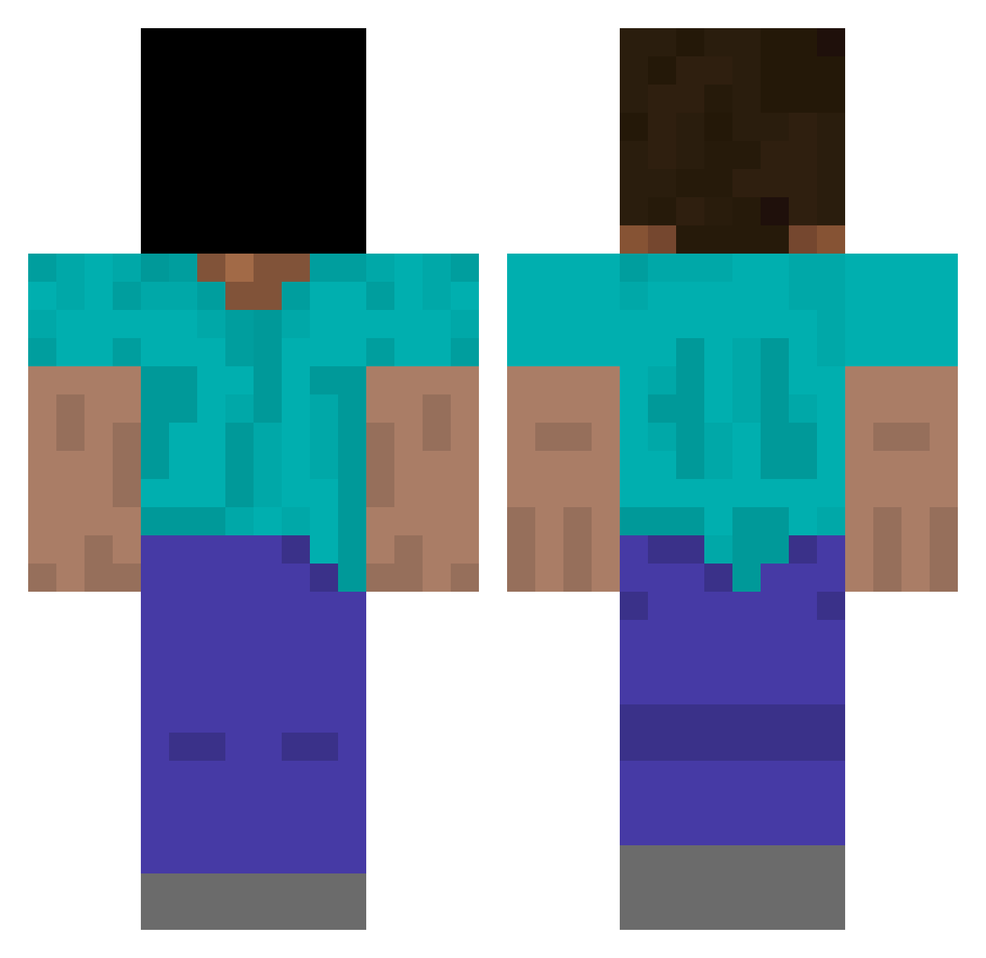 Recdrg Minecraft skin, front and back view