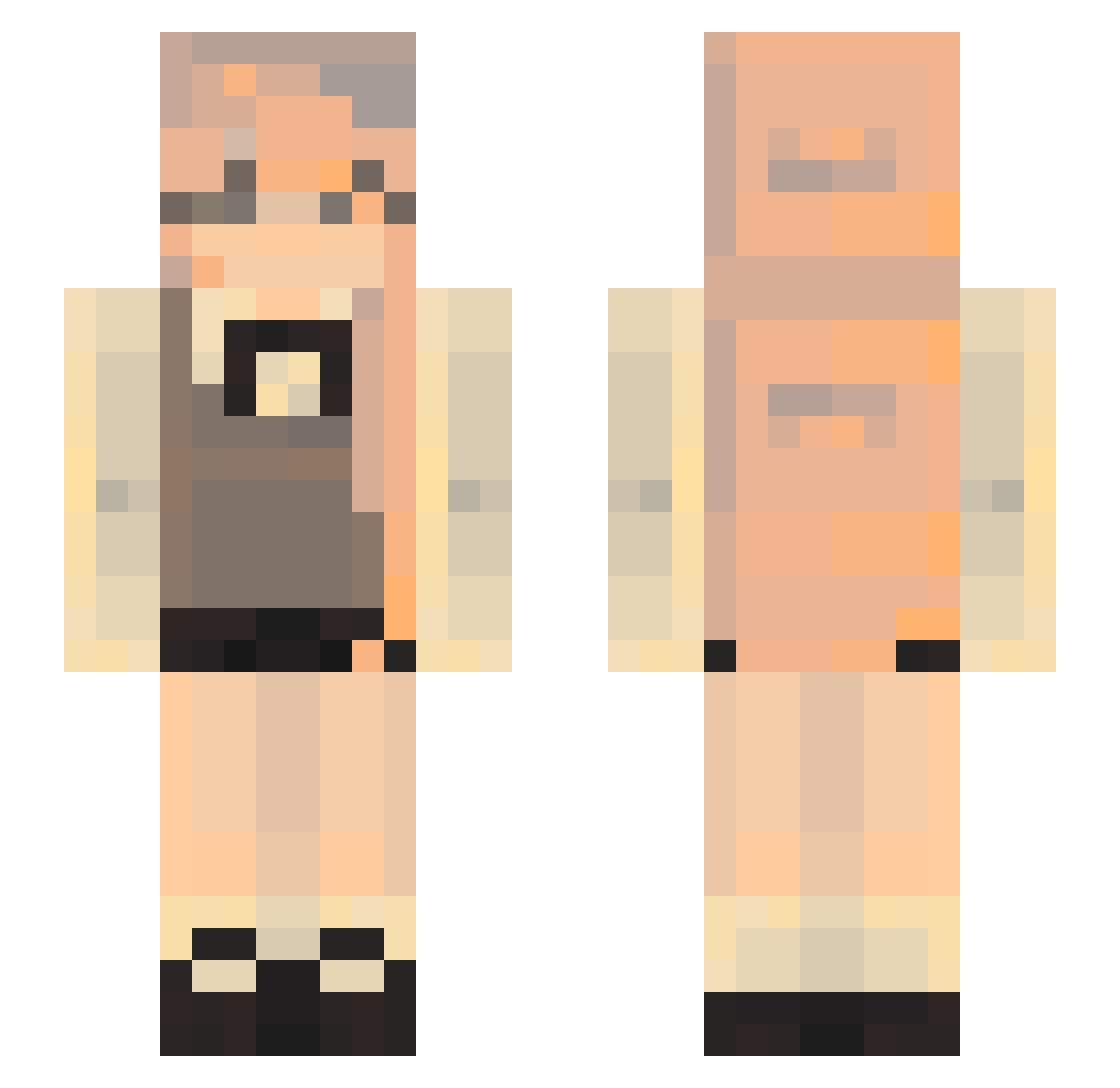 gmei Minecraft skin, front and back view