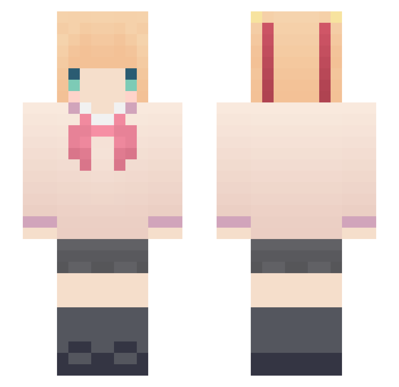 Anna Minecraft skin, front and back view