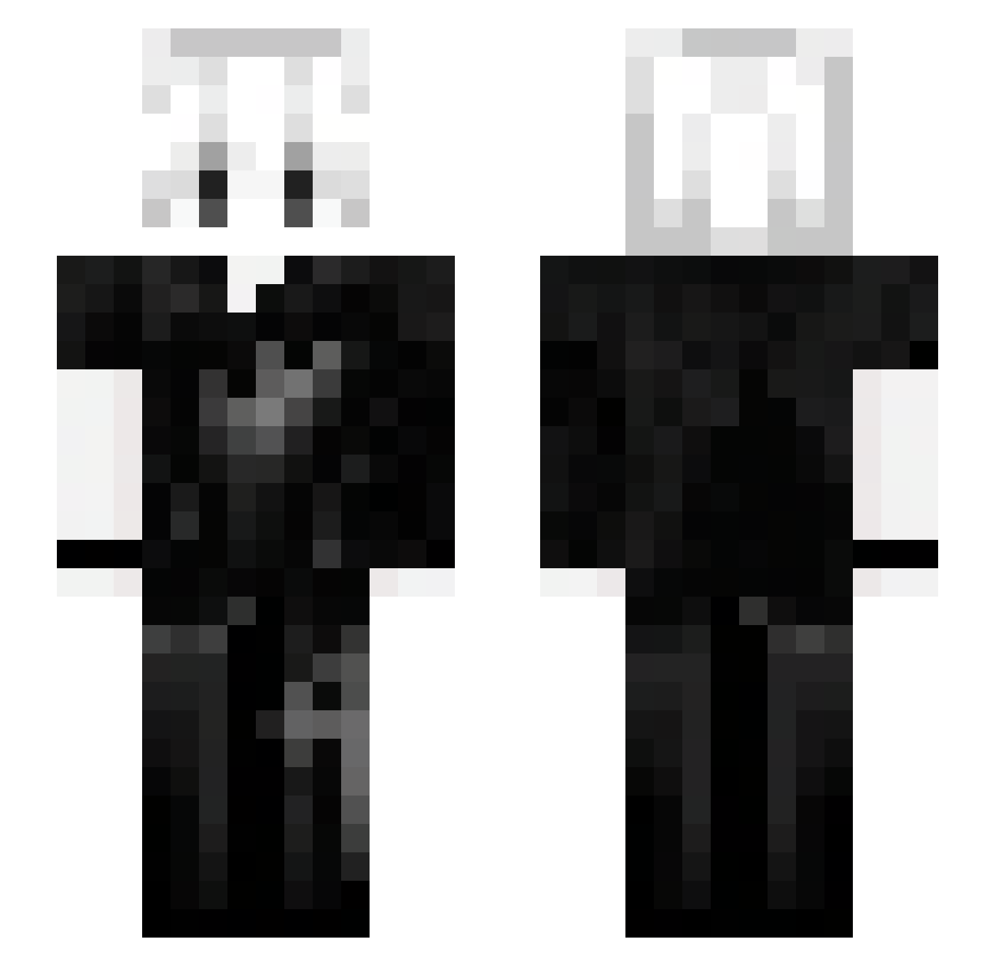 yxak Minecraft skin, front and back view