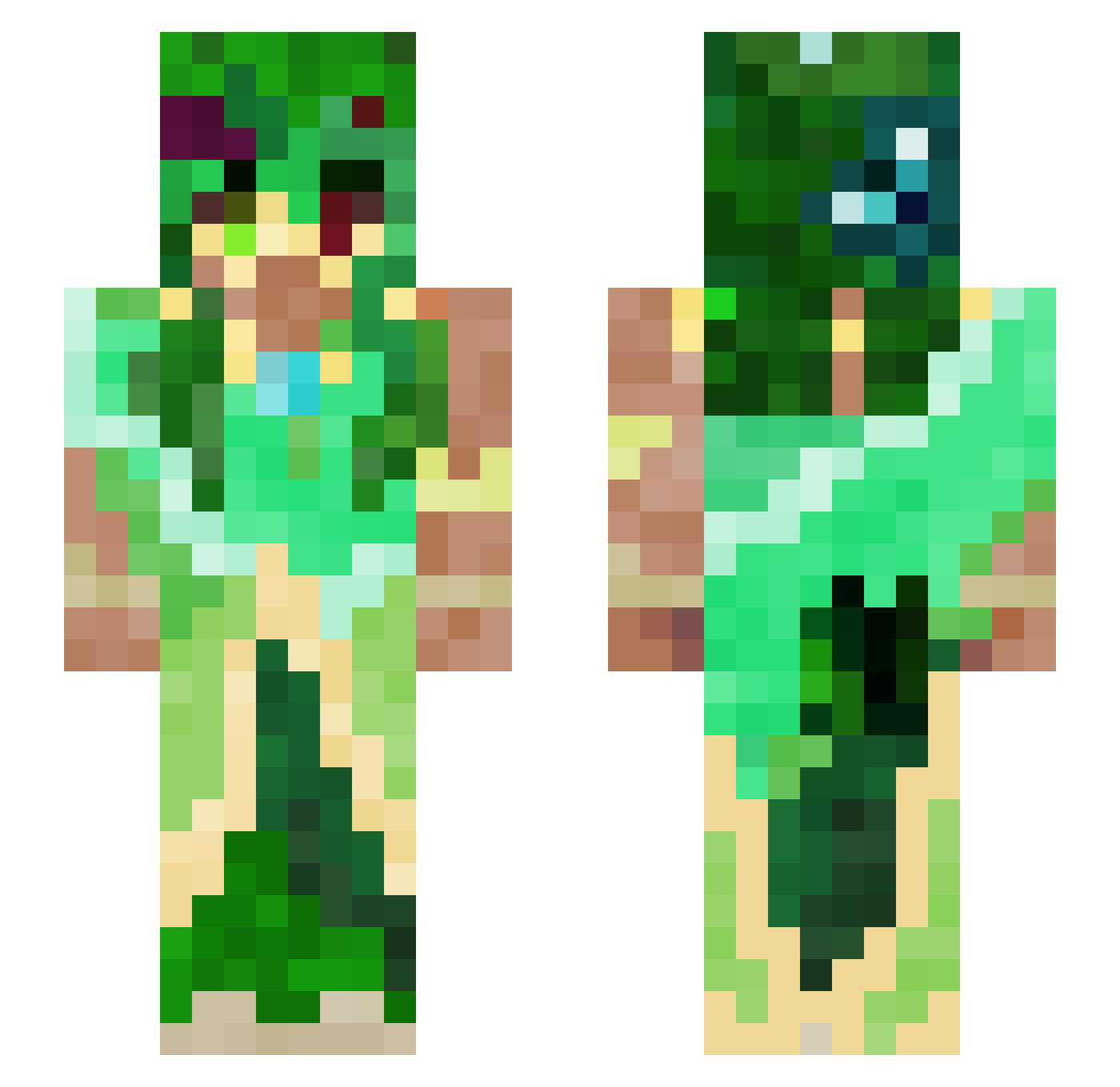 sheepsIn_spaces Minecraft skin, front and back view
