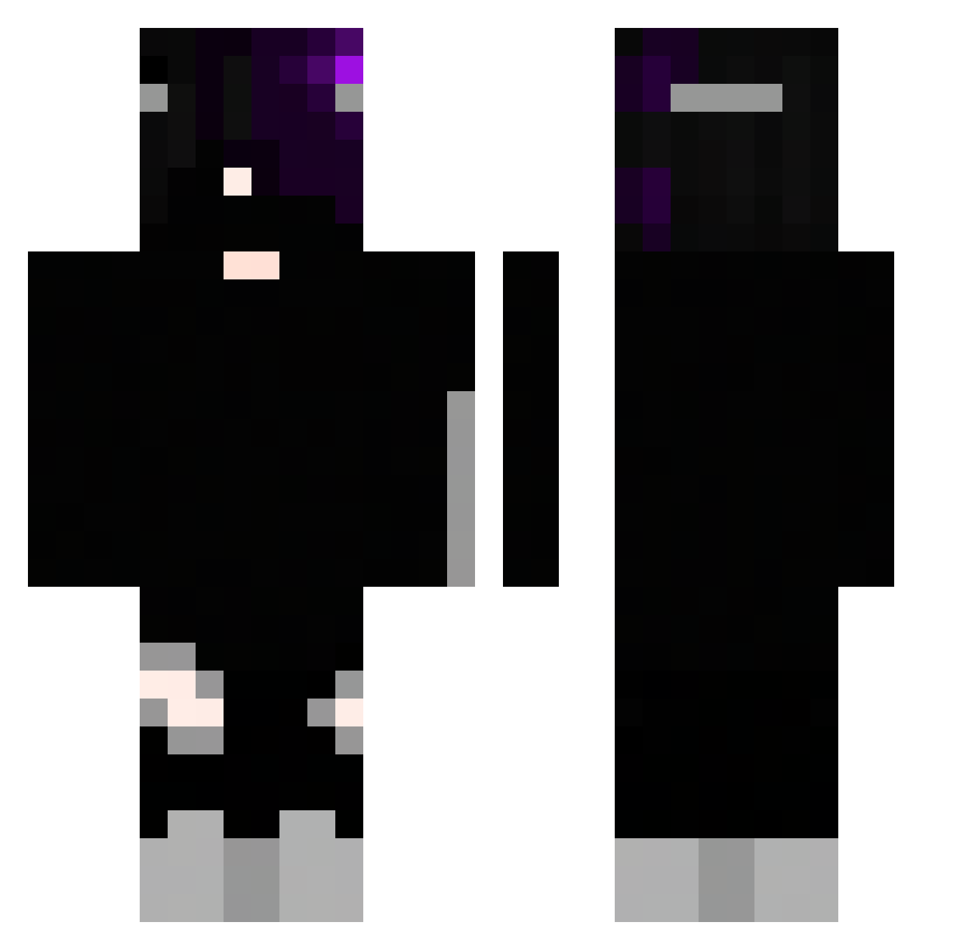 ZzZ_Urbina Minecraft skin, front and back view
