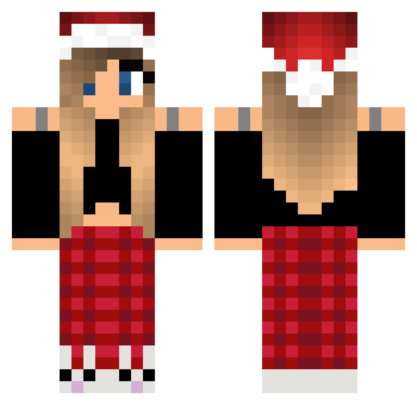 Jennette Minecraft skin, front and back view