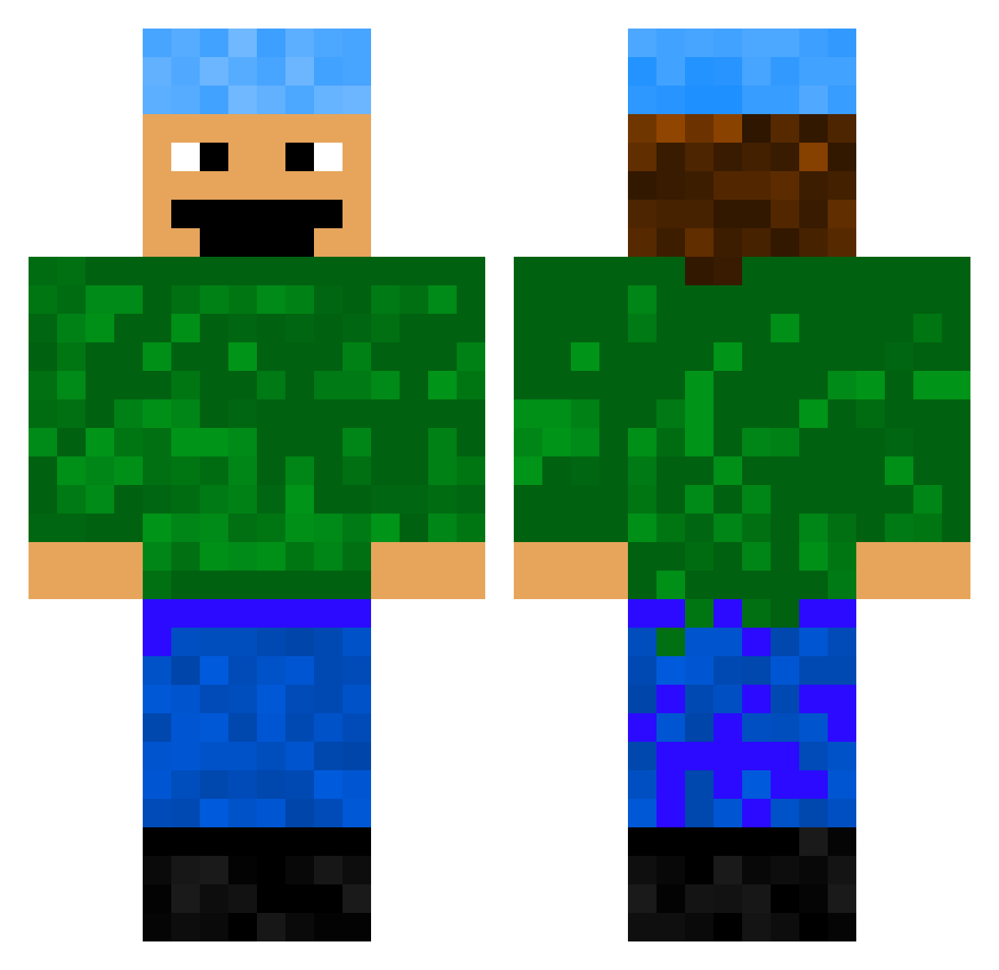 ThatbluemonkMC Minecraft skin, front and back view