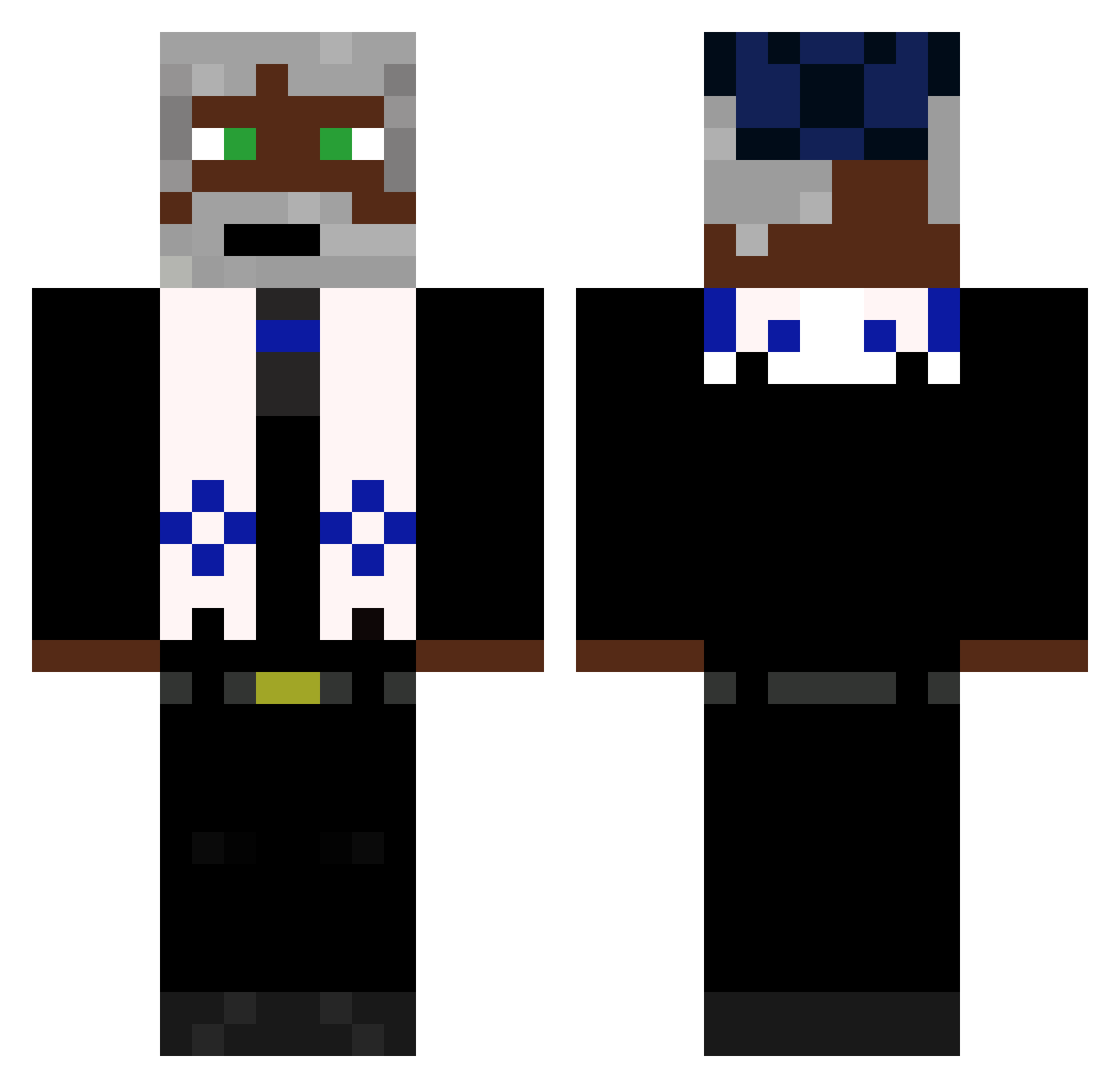 GJrom Minecraft skin, front and back view