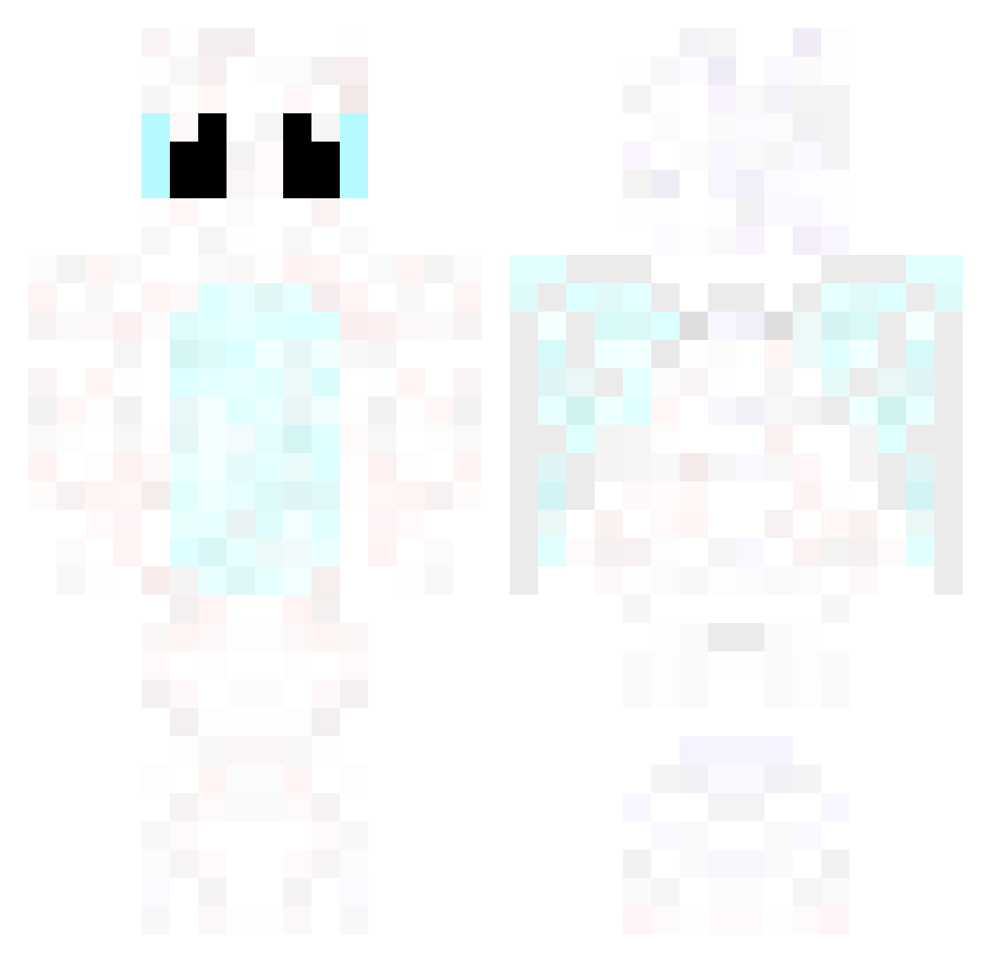 B1u3Neko Minecraft skin, front and back view