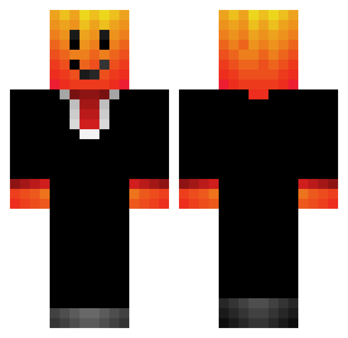 Rainbow_Villager Minecraft skin, front and back view