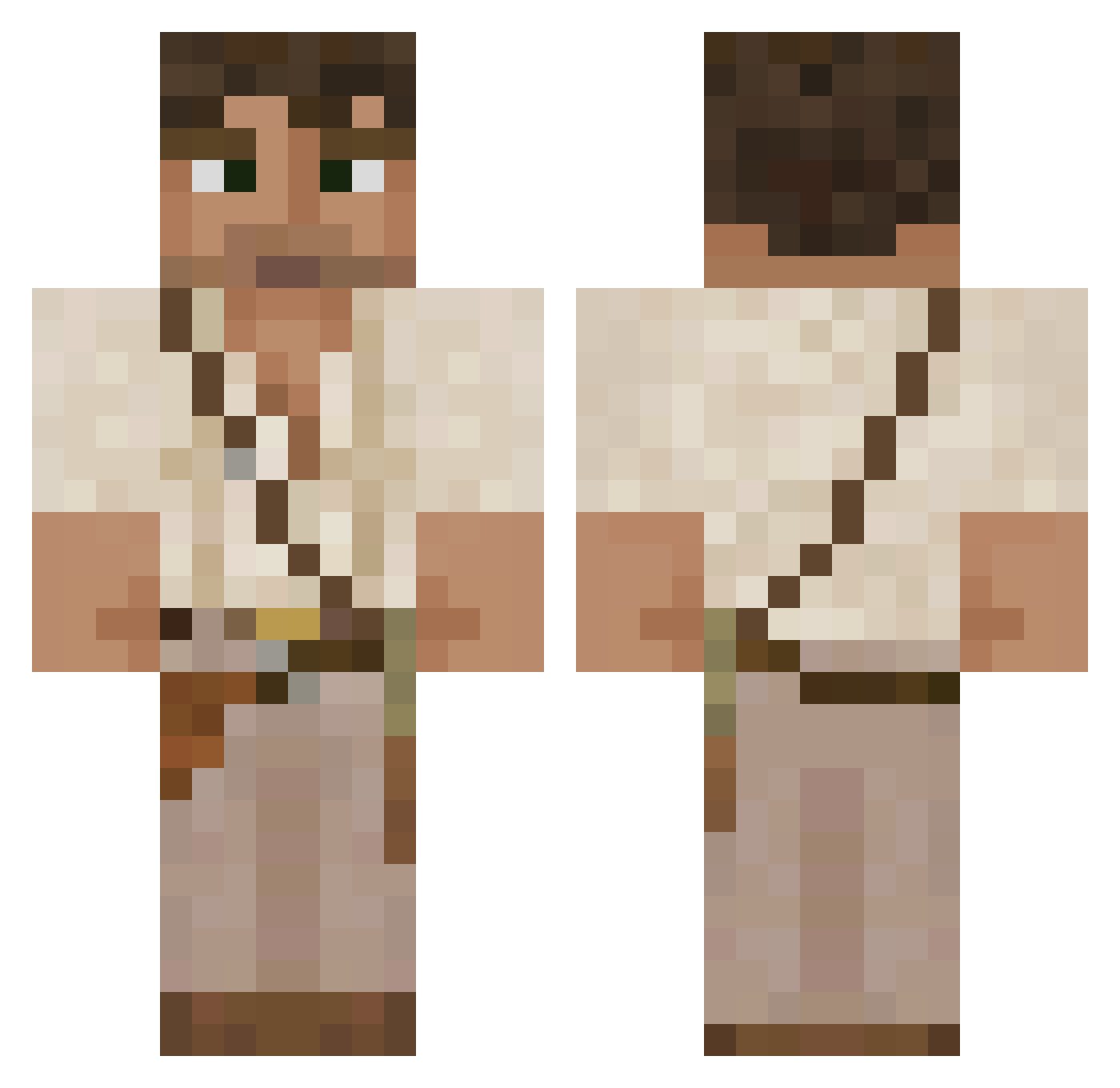 TheSchlex Minecraft skin, front and back view