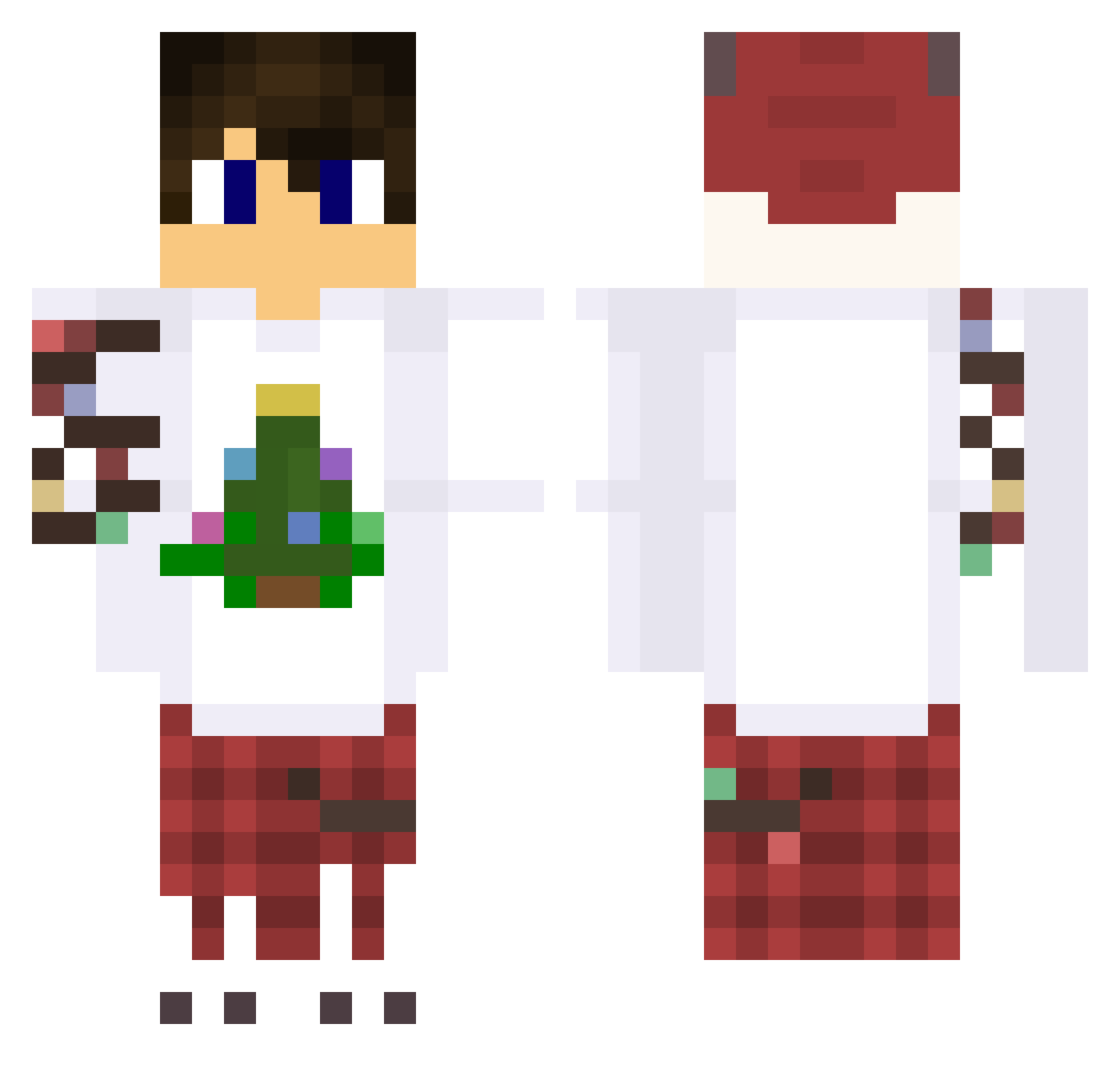 SlikeKlen Minecraft skin, front and back view