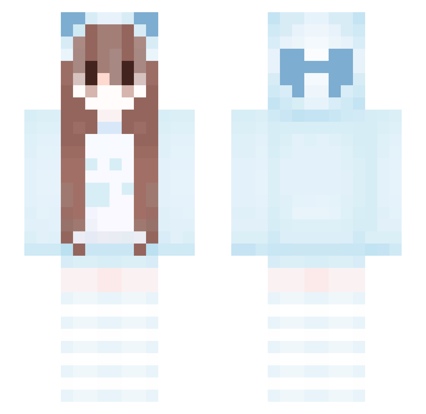 Knucior Minecraft skin, front and back view