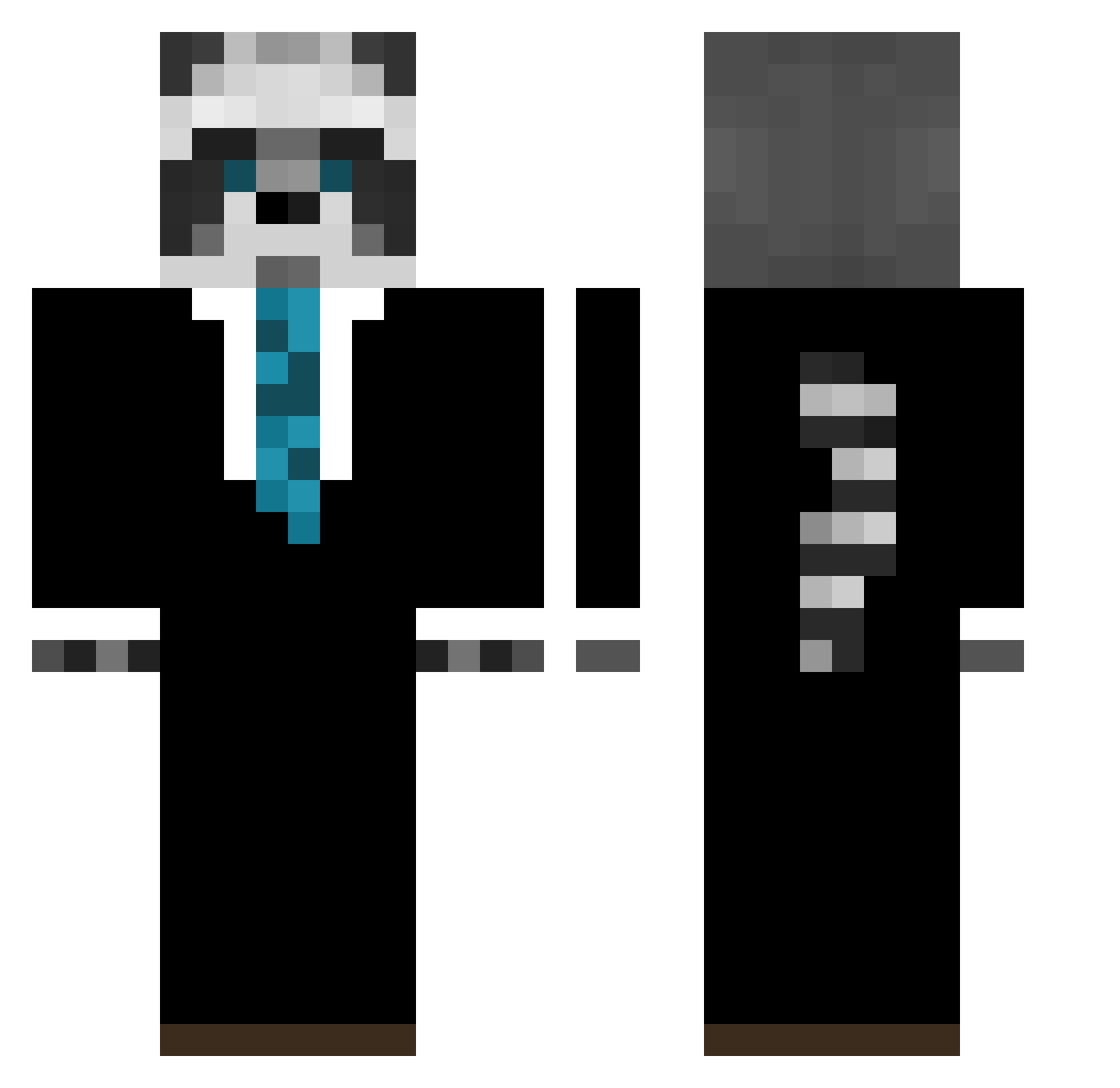Skerret Minecraft skin, front and back view