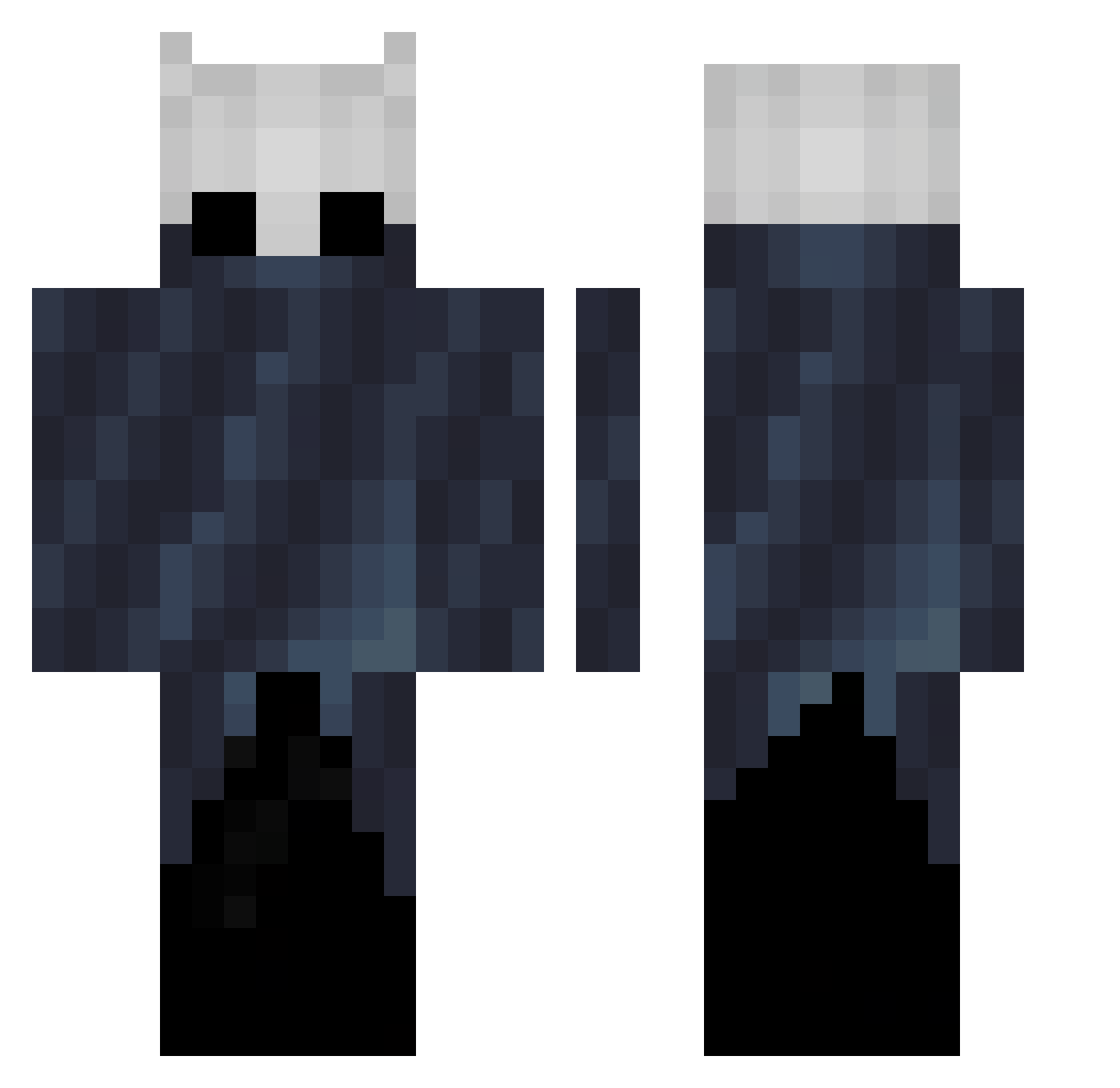 M3ND0S Minecraft skin, front and back view