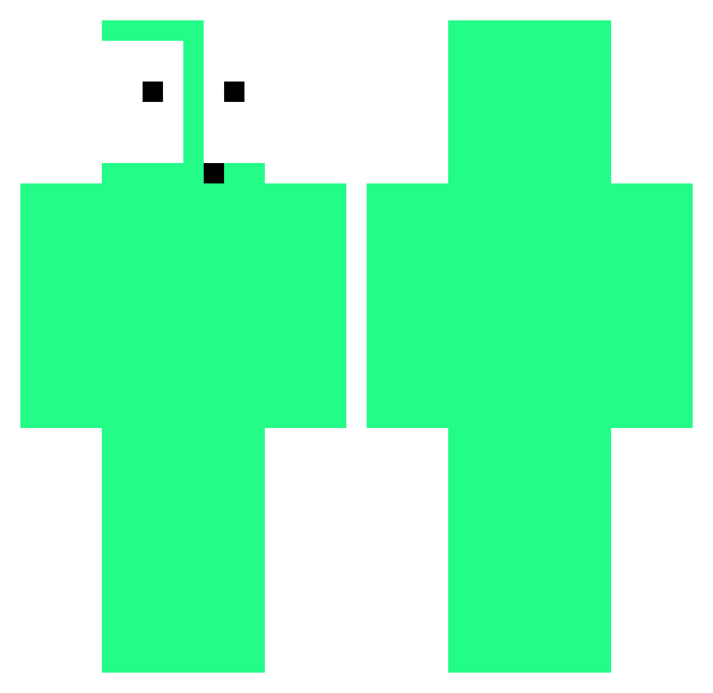 xStorm2 Minecraft skin, front and back view