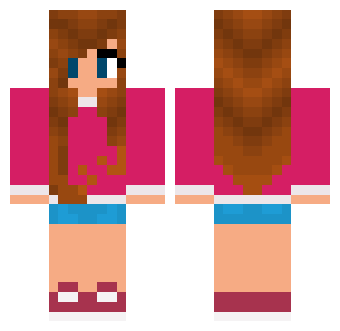 Val516 Minecraft skin, front and back view