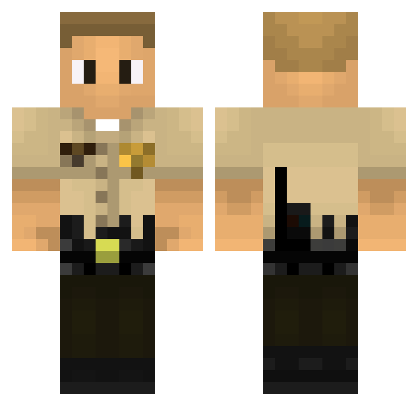 DeputySanders Minecraft skin, front and back view