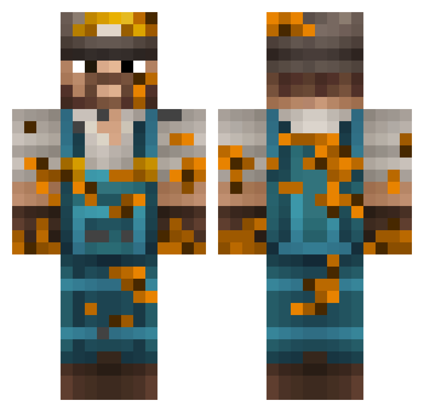 TheCoockieMiner Minecraft skin, front and back view