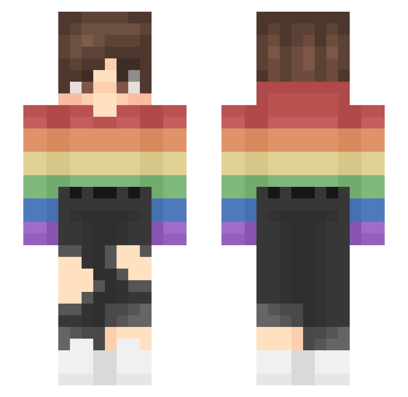 Bizaiid Minecraft skin, front and back view