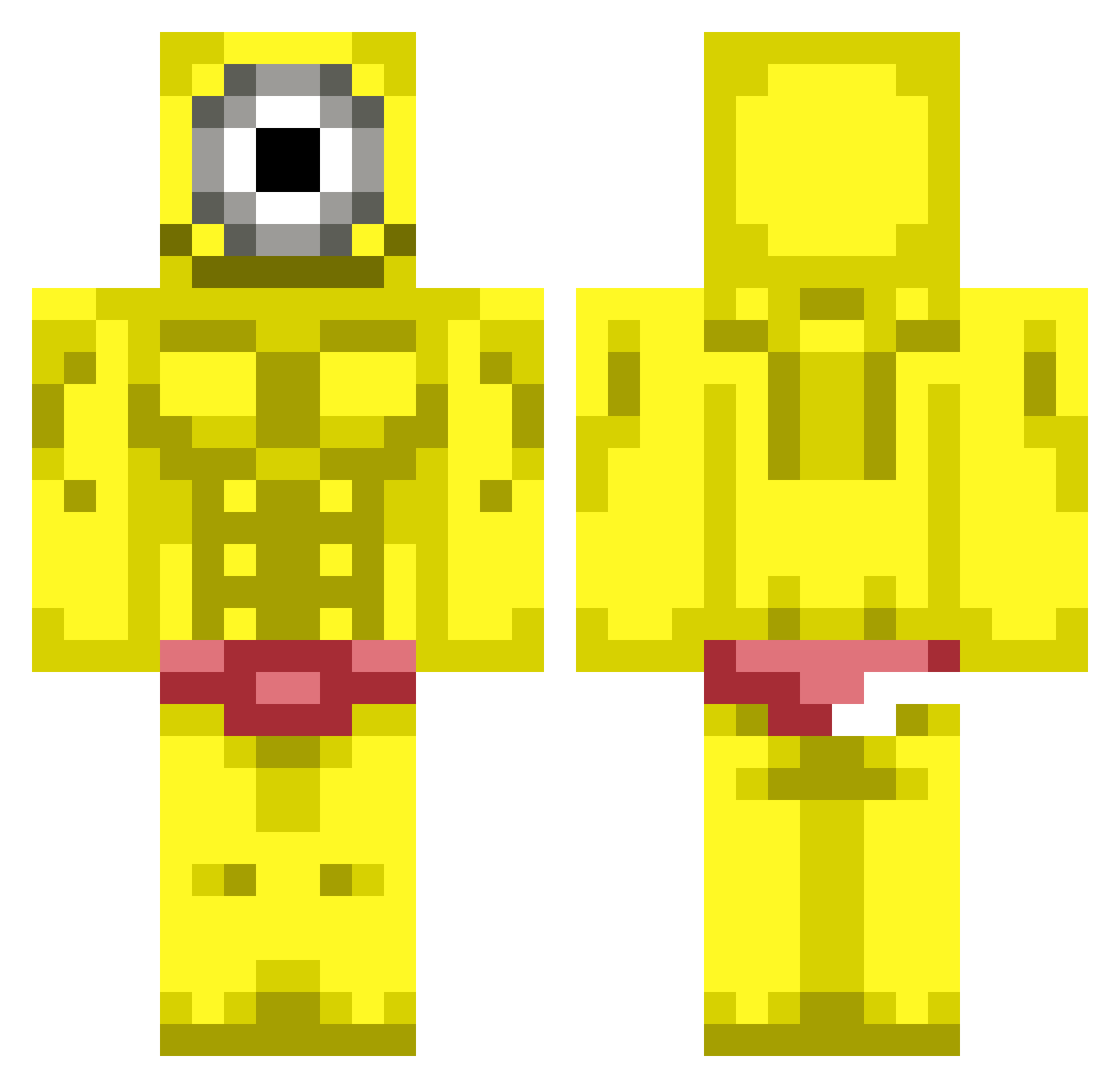 chubbyo7 Minecraft skin, front and back view