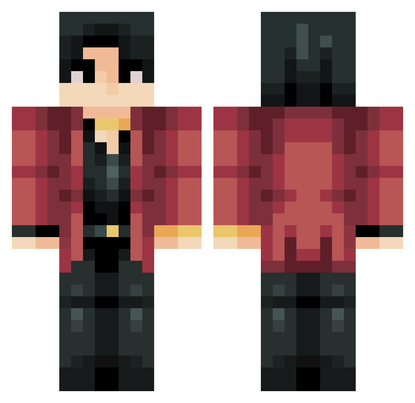 RadicallyDumb Minecraft skin, front and back view