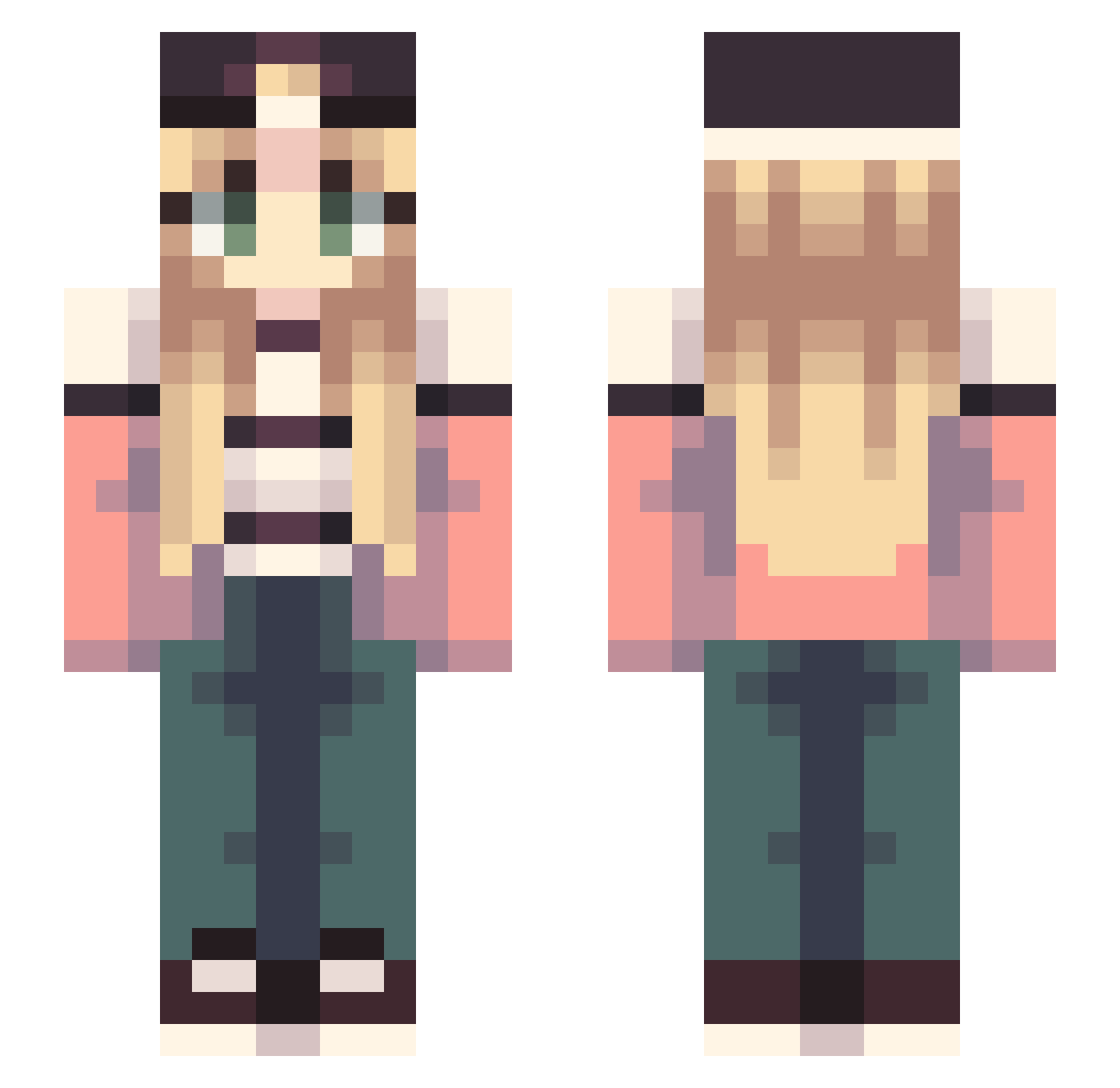 VentrixOG Minecraft skin, front and back view