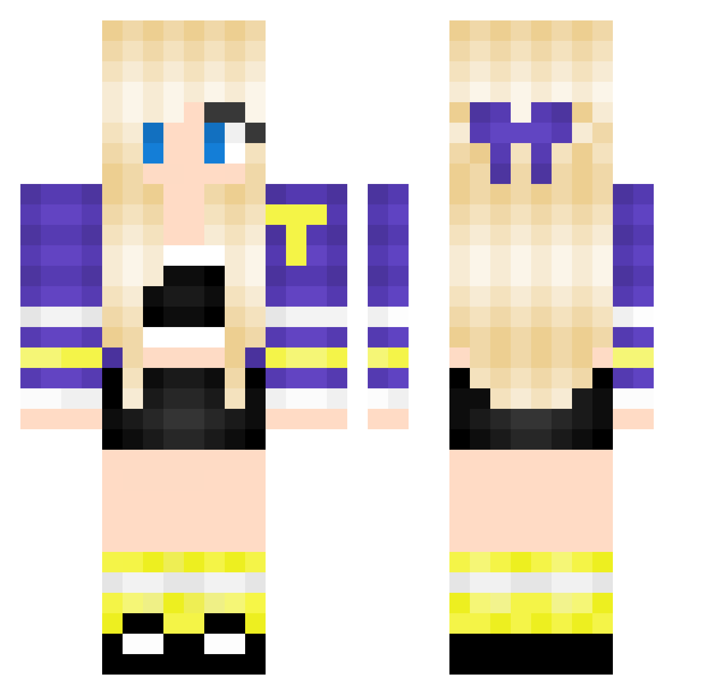 IronicUwU1 Minecraft skin, front and back view