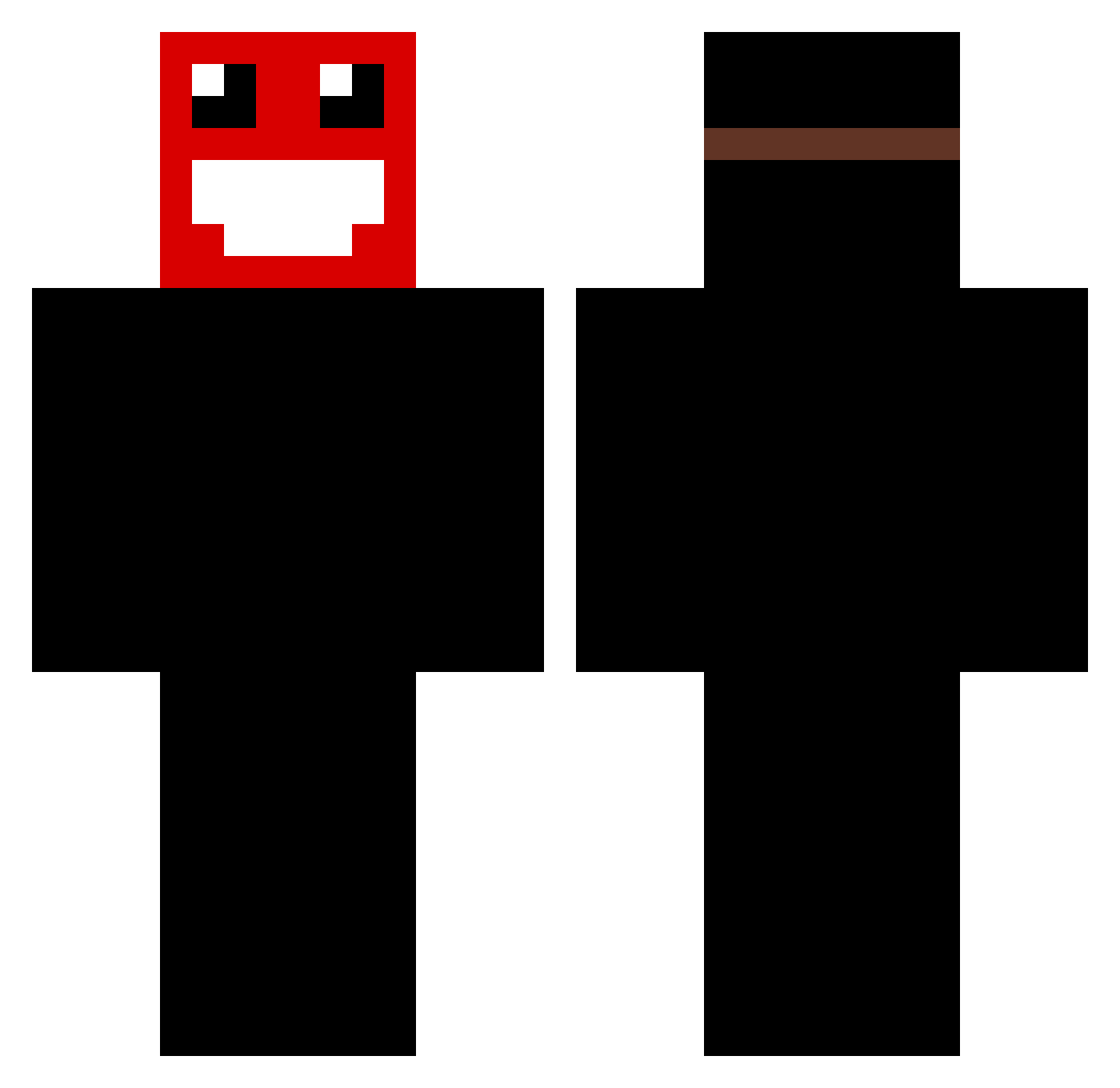 BufferClick Minecraft skin, front and back view