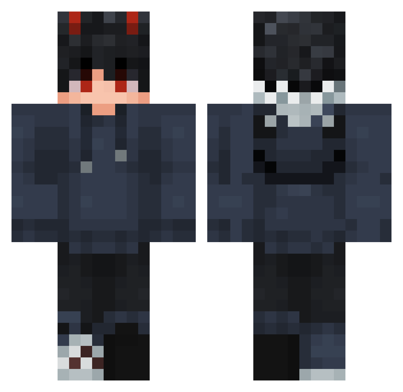 KuraRose Minecraft skin, front and back view
