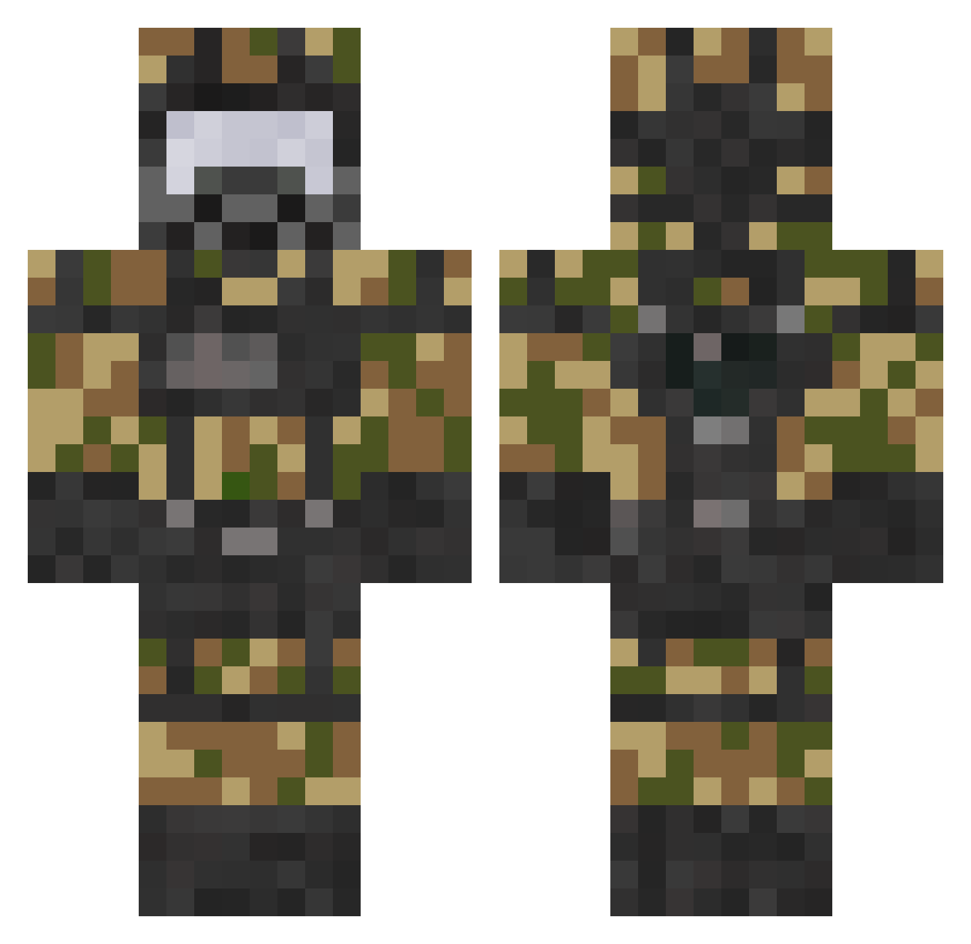 luminglock Minecraft skin, front and back view