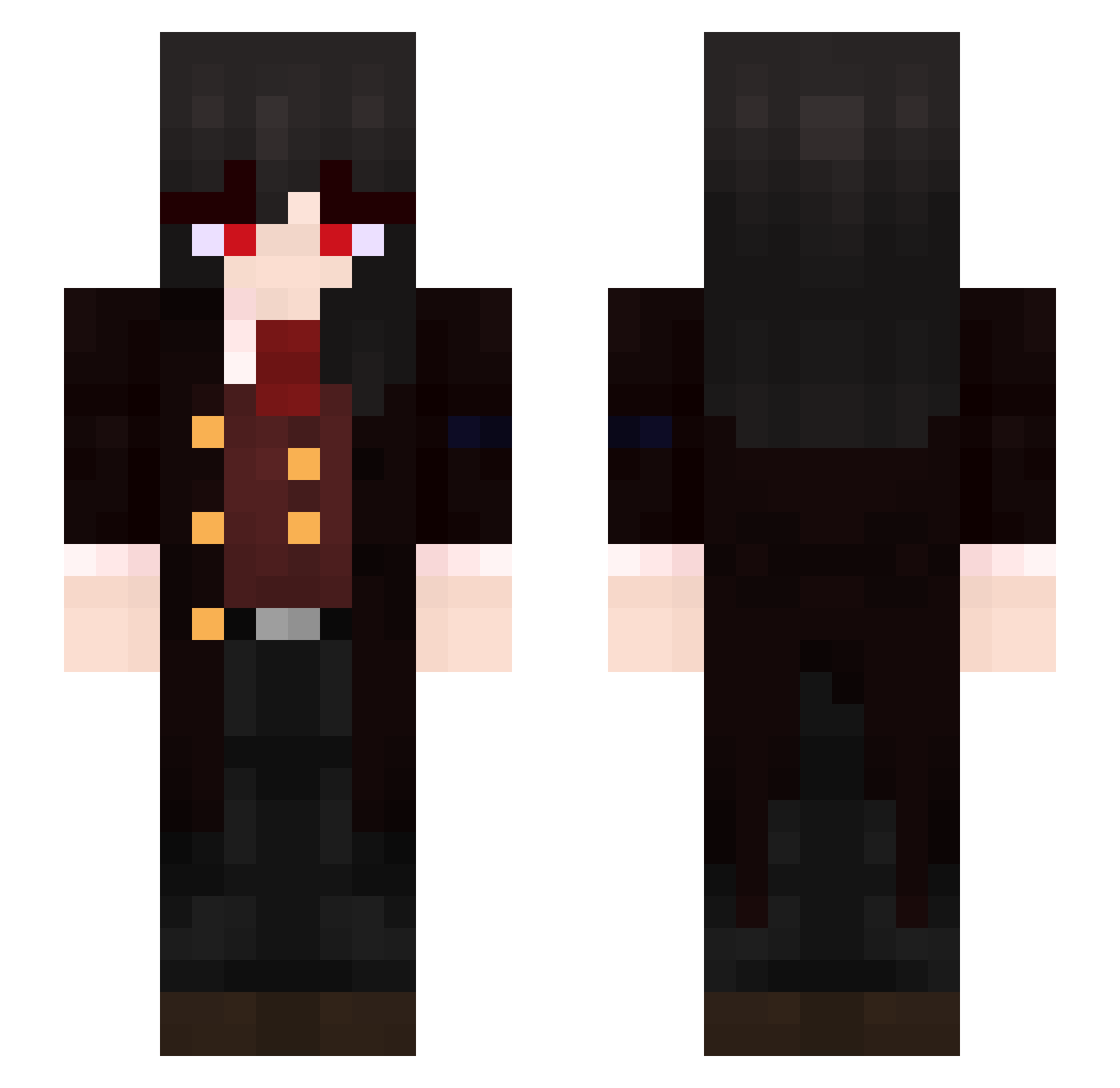 filmgoer Minecraft skin, front and back view